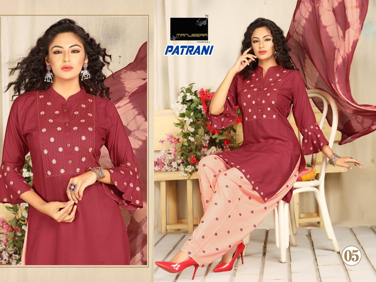 Manjeera Patrani 1 Rayon With Bell Sleeves Latest Fancy Designer Readymade Dress Collection